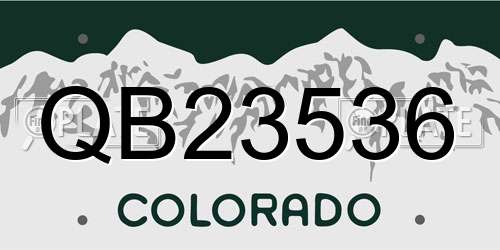 QB23536 Colorado License Plate