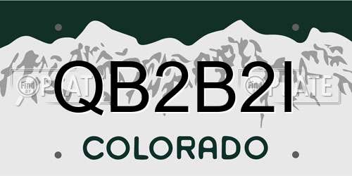 QB2B2I Colorado License Plate