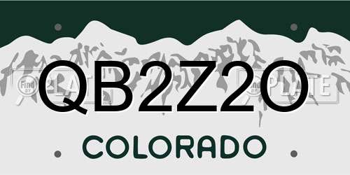 QB2Z2O Colorado License Plate