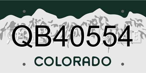 QB40554 Colorado License Plate