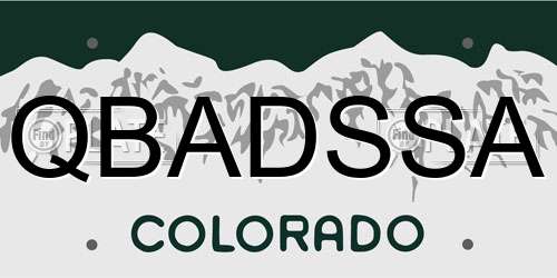 QBADSSA Colorado License Plate