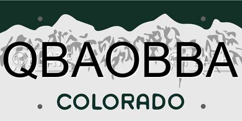 QBAOBBA Colorado License Plate