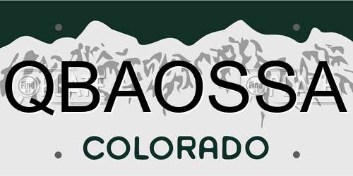 QBAOSSA Colorado License Plate
