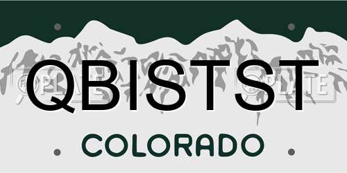 QBISTST Colorado License Plate