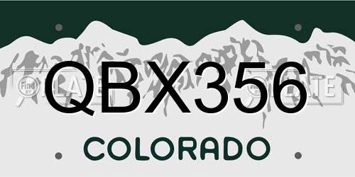 QBX356 Colorado License Plate