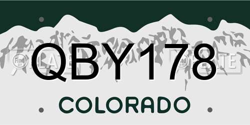 QBY178 Colorado License Plate