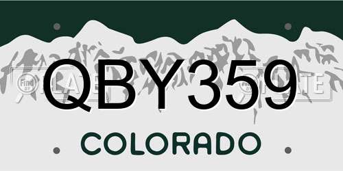 QBY359 Colorado License Plate