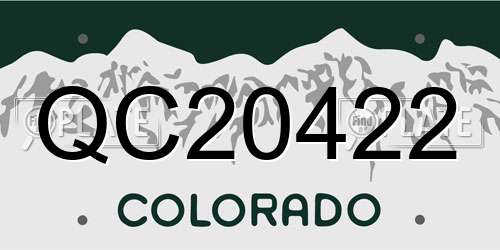 QC20422 Colorado License Plate