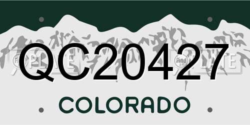 QC20427 Colorado License Plate