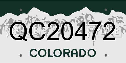 QC20472 Colorado License Plate