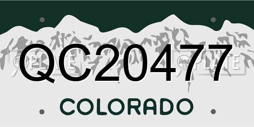 QC20477 Colorado License Plate