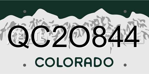 QC2O844 Colorado License Plate
