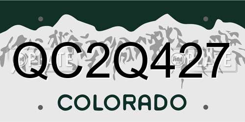 QC2Q427 Colorado License Plate