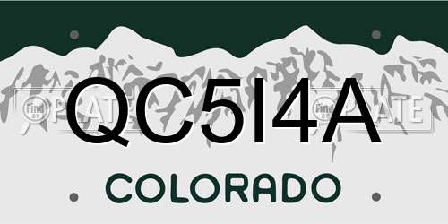 QC5I4A Colorado License Plate