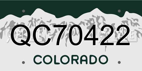 QC70422 Colorado License Plate