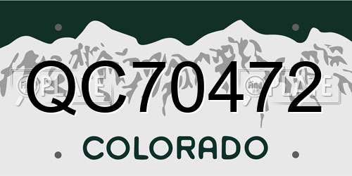 QC70472 Colorado License Plate