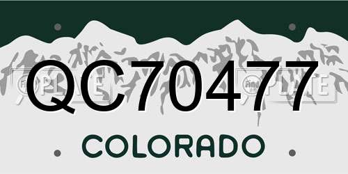 QC70477 Colorado License Plate