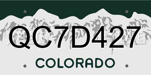 QC7D427 Colorado License Plate