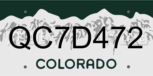 QC7D472 Colorado License Plate