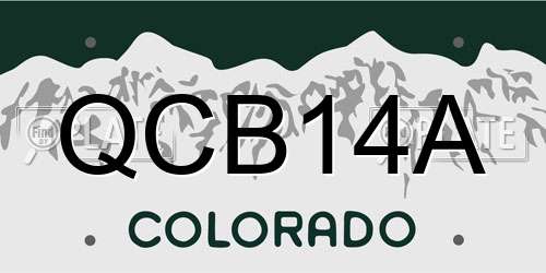 QCB14A Colorado License Plate