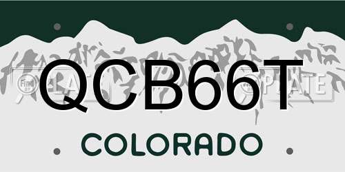 QCB66T Colorado License Plate
