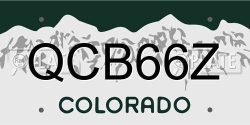 QCB66Z Colorado License Plate