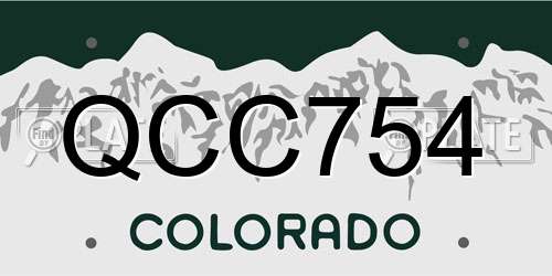 QCC754 Colorado License Plate