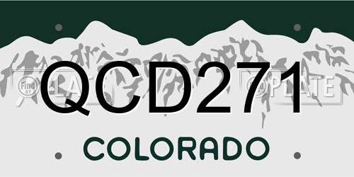 QCD271 Colorado License Plate