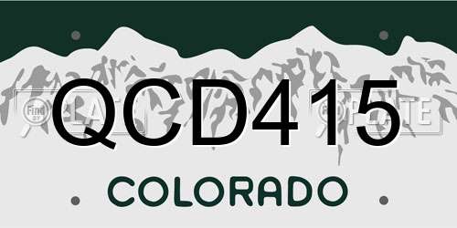 QCD415 Colorado License Plate