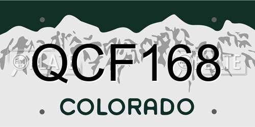 QCF168 Colorado License Plate