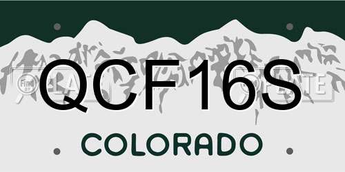 QCF16S Colorado License Plate