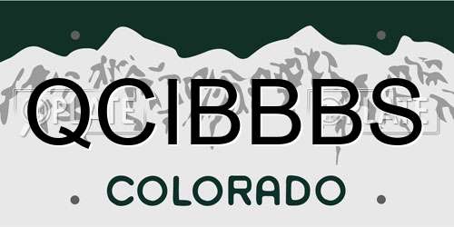 QCIBBBS Colorado License Plate