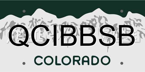 QCIBBSB Colorado License Plate
