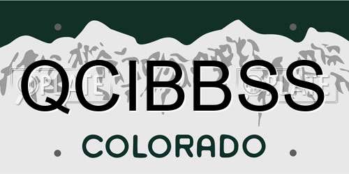 QCIBBSS Colorado License Plate