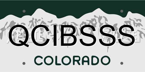 QCIBSSS Colorado License Plate
