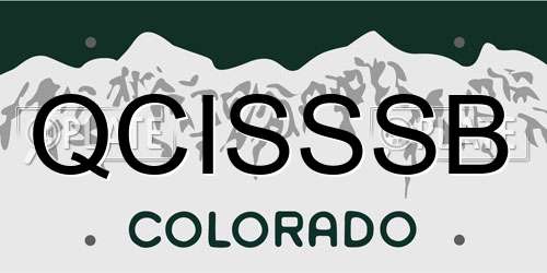 QCISSSB Colorado License Plate
