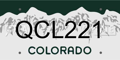 QCL221 Colorado License Plate