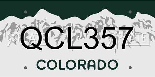 QCL357 Colorado License Plate