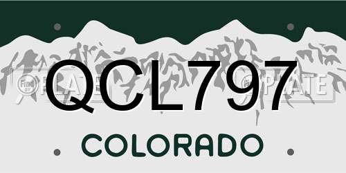 QCL797 Colorado License Plate