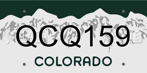 QCQ159 Colorado License Plate