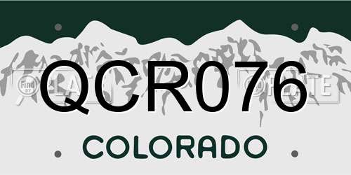 QCR076 Colorado License Plate