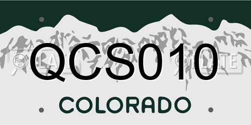 QCS010 Colorado License Plate