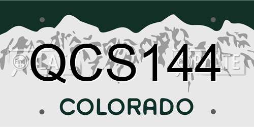 QCS144 Colorado License Plate