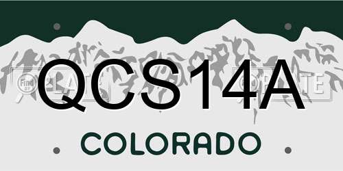 QCS14A Colorado License Plate
