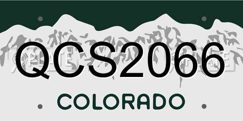 QCS2066 Colorado License Plate