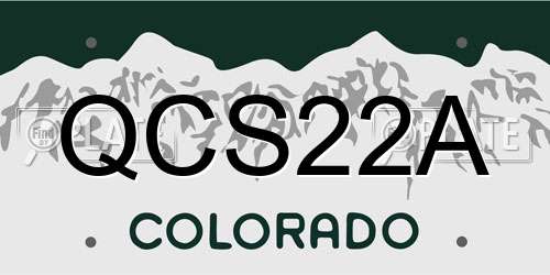 QCS22A Colorado License Plate