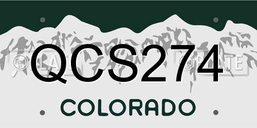 QCS274 Colorado License Plate