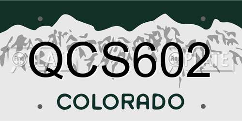QCS602 Colorado License Plate
