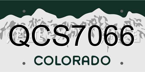 QCS7066 Colorado License Plate
