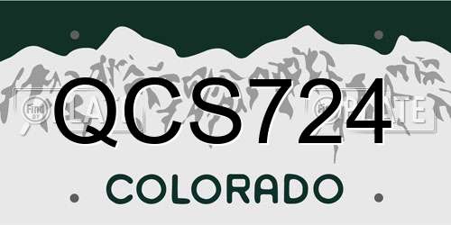 QCS724 Colorado License Plate